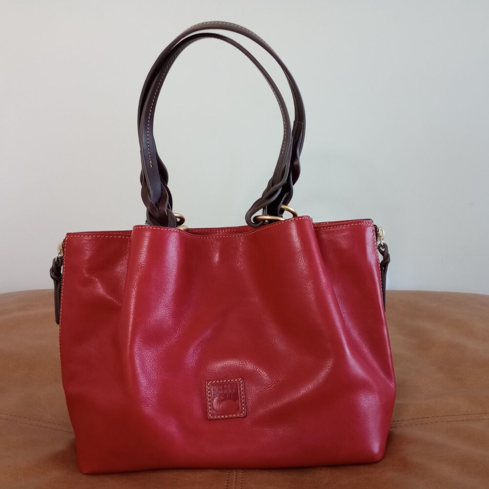 Dooney Florentine Red Large Zip Barlow
